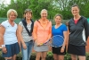 Die Damen 40 der SG GW Telgte, hier Conny Grothaus, Jutta Podeswa, Spielführerin Ingeborg Vornhusen, Melanie Westhues und Anja Schlenker (v.l.), kamen im zweiten Verbandsliga-Spiel gegen den TC BW Ahlen zum zweiten Erfolg. - Foto: Thomas Biniossek/WN